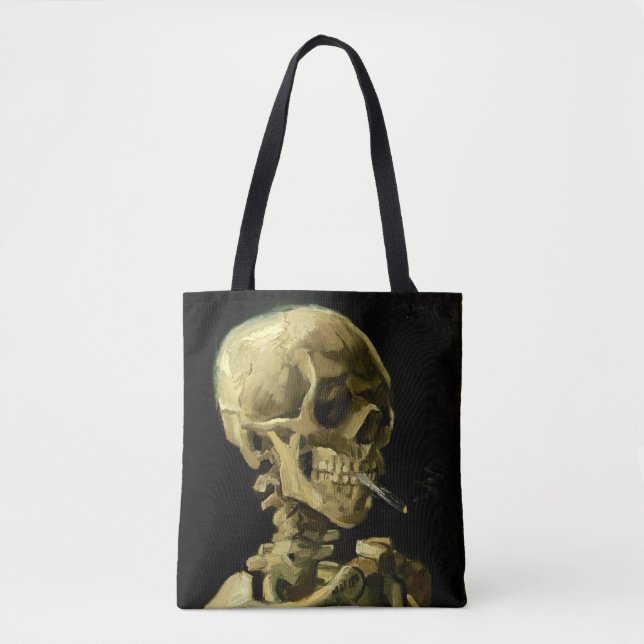 Van Gogh Smoking Skeleton Tasche (Vorderseite)