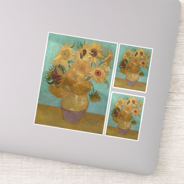 Van Gogh - Sonnenblumen, 3. Version, Wiederholung Aufkleber (Detail)