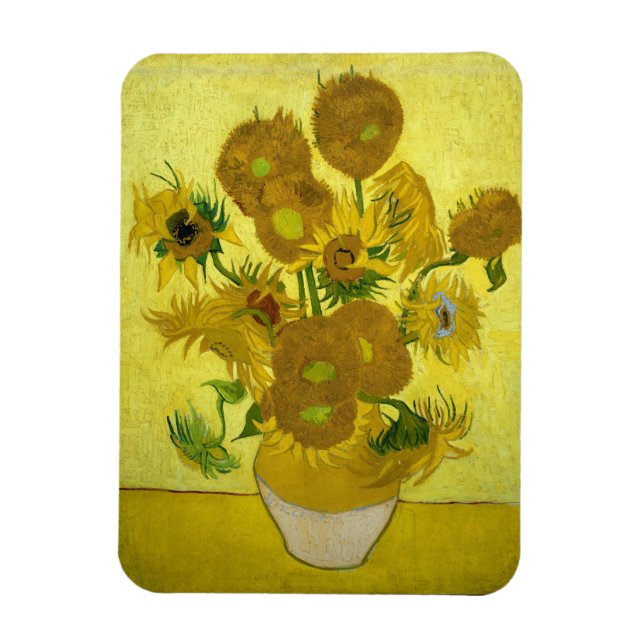Van Gogh - Sonnenblumen, 4. Version, Wiederholung Magnet (Vertikal)
