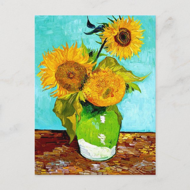 Van Gogh - Sonnenblumen - Art Post Card Postkarte (Vorderseite)