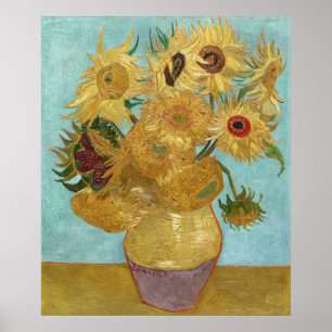 Van Gogh Sonnenblumen - Blau & Gelb Impressionismu Poster