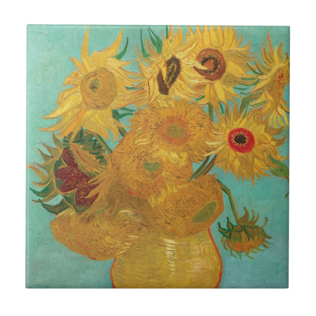 Van Gogh Sonnenblumen Fliese (Vorderseite)