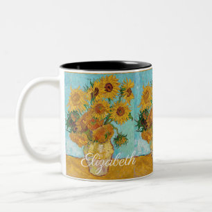 Van Gogh Sonnenblumen Gelbe Blumen Floral Zweifarbige Tasse
