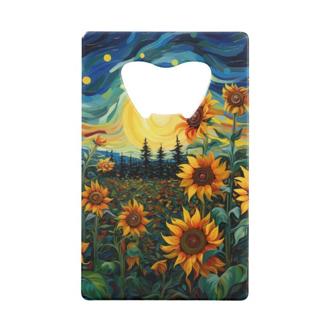 Van Gogh Sonnenblumen Gemälde Geldbeutel Flaschenöffner (Vorderseite)