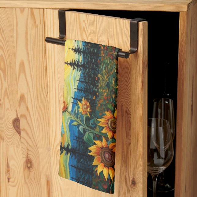 Van Gogh Sonnenblumen Gemälde Geschirrtuch (Drittel gefaltet)