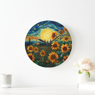 Van Gogh Sonnenblumen Gemälde Große Wanduhr
