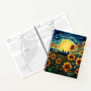 Van Gogh Sonnenblumen Gemälde Notizbuch