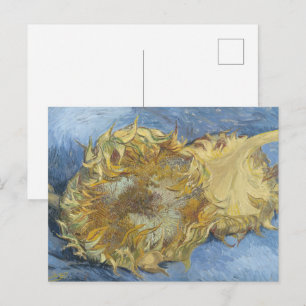 Van Gogh Sonnenblumen - Kräftiges Blau und Gold Ku Postkarte
