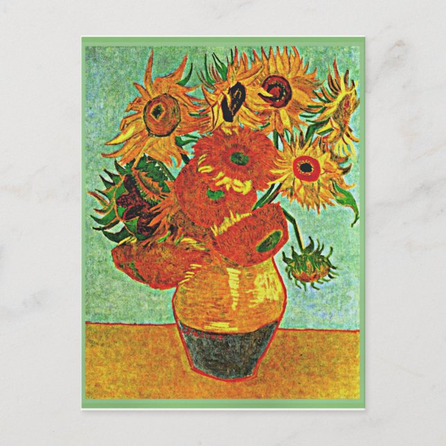 Van Gogh - Sonnenblumen, Stillleben Vase mit 12 Po Postkarte (Vorderseite)