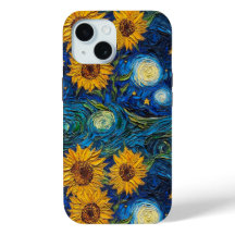 Van Gogh Sonnenblumen und Sternennacht