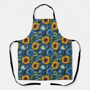 Van Gogh Sonnenblumen und Sternennacht Schürze