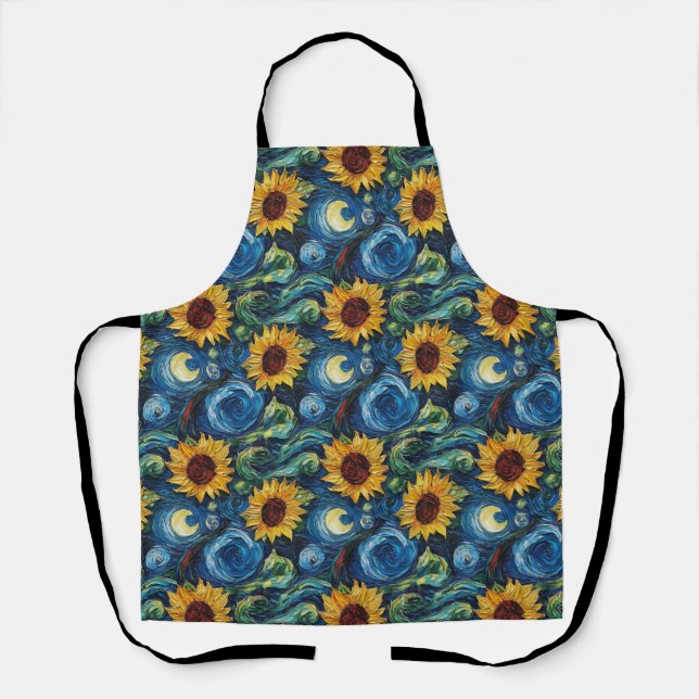 Van Gogh Sonnenblumen und Sternennacht Schürze (Vorderseite)
