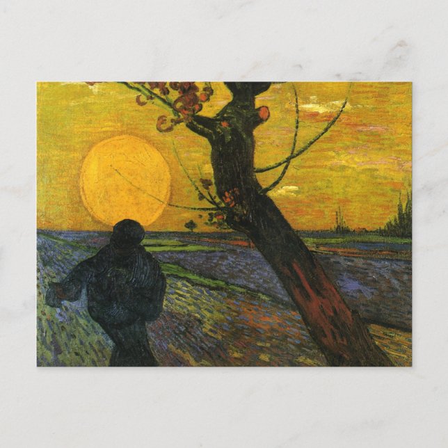 Van Gogh Sower Avec Réglage De Carte Postale Sun (Devant)