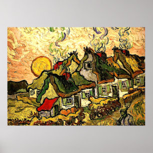 Van Gogh - Starke Hütten im Sonnenschein Poster