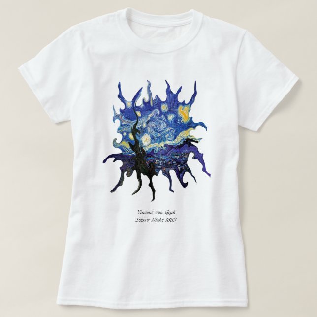 Van Gogh Starry Nacht 1889 T-Shirt (Design vorne)