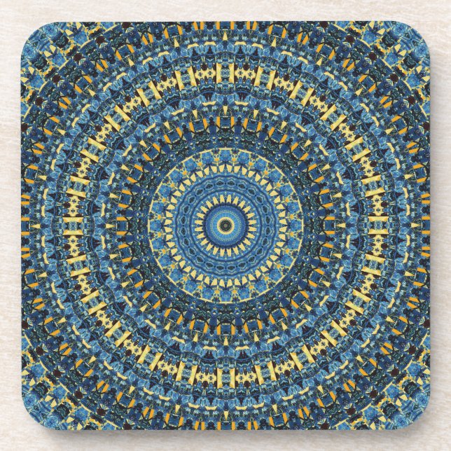 Van Gogh Starry Night Abstrakt Groovy Boho Mandala Getränkeuntersetzer (Vorderseite)