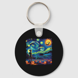 Van Gogh Starry Night Alien Man Halloween Fall Pum Schlüsselanhänger
