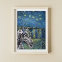 Van Gogh Starry Night and Black Horse Compilation