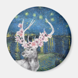 Van Gogh Starry Night and Blume Stag Compilation Magnet