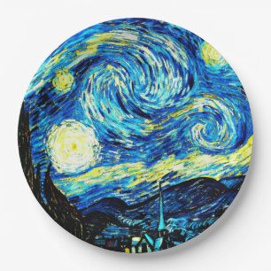 Van Gogh - Starry Night, berühmtes Bild Pappteller