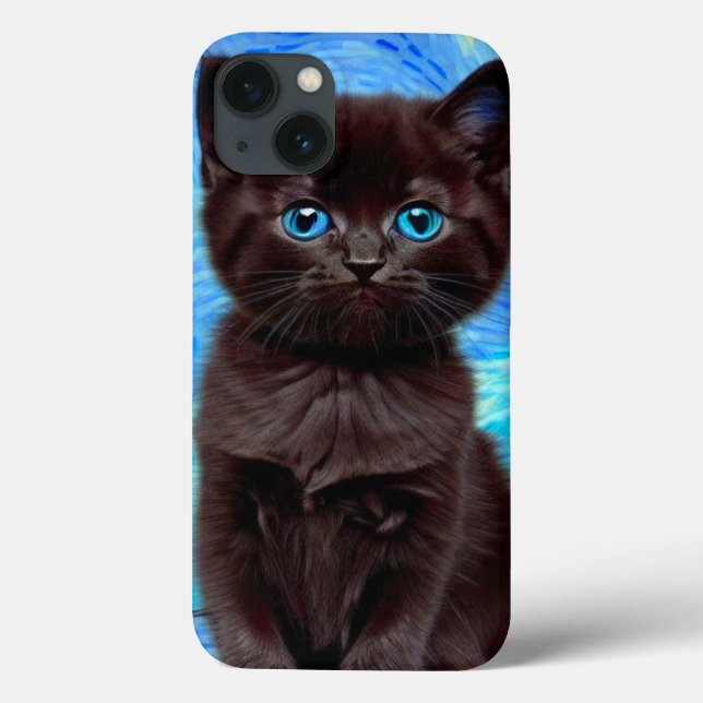 Van Gogh Starry Night Black Cat Case-Mate iPhone Hülle (Rückseite)