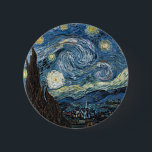Van Gogh Starry Night Button<br><div class="desc">Meisterwerk der Vincent Van Gogh Starry Night,  Vintage Kunstwerke zu modernen Produkten aus Zazilicious</div>