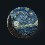 Van Gogh Starry Night Button<br><div class="desc">Meisterwerk der Vincent Van Gogh Starry Night, Vintage Kunstwerke zu modernen Produkten aus Zazilicious</div>
