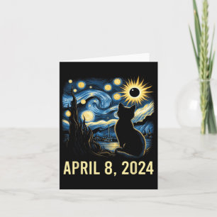 Van Gogh Starry Night Cat Total Solar Eclipse Apri Karte