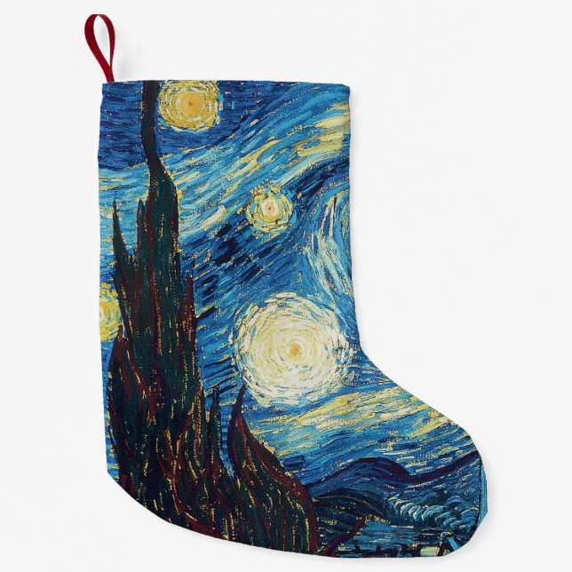 Van Gogh Starry Night Classic Impressionismus Art Kleiner Weihnachtsstrumpf (Vorderseite)