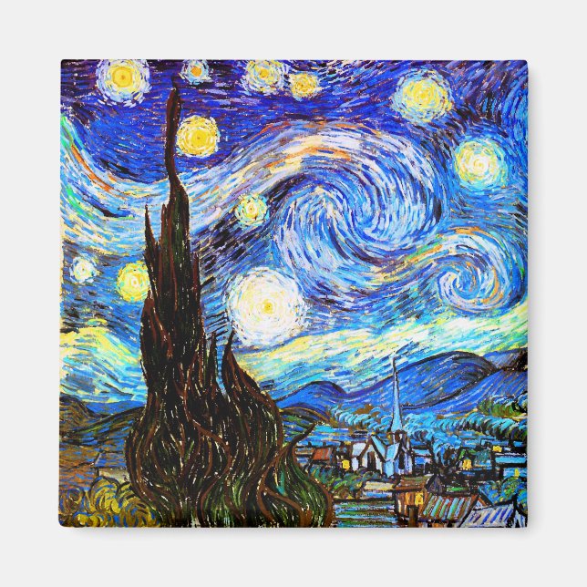 Van Gogh Starry Night Fine Art Magnet (Vorne)