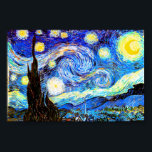 Van Gogh Starry Night Fine Art Poster<br><div class="desc">Starry Night,  schöne Kunst von Vincent van Gogh.</div>