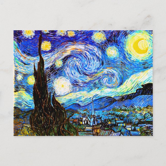 Van Gogh Starry Night Fine Art Postkarte (Vorderseite)