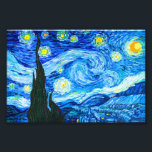 Van Gogh Starry Night Fotodruck<br><div class="desc">Foto Print mit Vincent van Gogh Ölgemälde The Starry Night (1889). Inspiriert durch seinen bleibe bei einem Asyl,  zeigt die Kunst ein Dorf unter einem Nachthimmel von blauen und gelben Mond und Sternen. Ein großartiges Geschenk für die Fans von Post-Impressionismus und holländischer Kunst.</div>