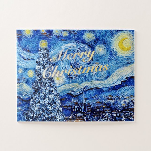 Van Gogh - Starry Night Frohe Weihnachten (Horizontal)