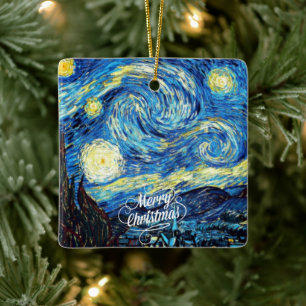 Van Gogh-Starry Night, Frohe Weihnachten, Keramikornament