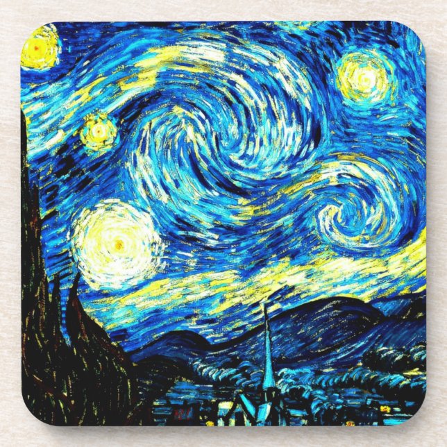 Van Gogh - Starry Night Getränkeuntersetzer (Vorderseite)