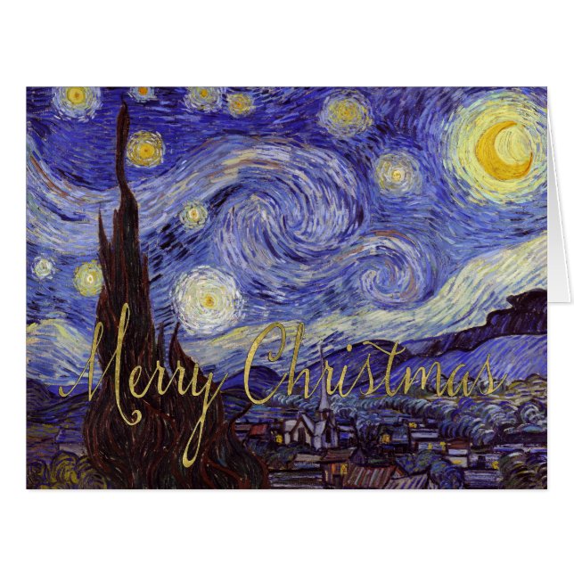 Van Gogh Starry Night Imitats Goldene Fossilien (Vorderseite (Horizontal))