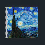 Van Gogh Starry Night Impressionism Art-Notebook Notizbuch<br><div class="desc">Vincent Van Gogh "The Starry Night (1889)" / "La nuit etoilee" spiralgebundenes Notizbuch enthält eines der produktivsten Gemälde des niederländischen Impressionisten Vincent Van Gogh. Sie werden Van Goghs Kunstwerk "The Starry Night" auf jeden Fall in Ihrer Zeitschrift gewollt. Holen Sie sich jetzt Ihr Van Gogh Starry Night Notizblock, damit Sie...</div>