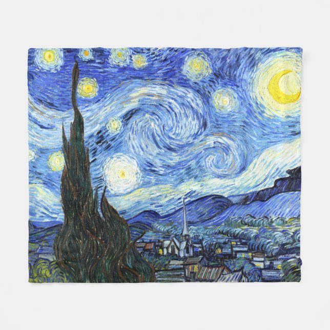 Van Gogh Starry Night Impressionismus Fleece Blank (Vorderseite (Horizontal))