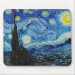Van Gogh Starry Night. Impressionismus Vintage Kun Mousepad<br><div class="desc">Van Gogh "The Starry Night" Mauspad.</div>