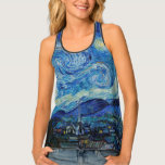 Van Gogh Starry Night. Impressionismus Vintage Kun Tanktop<br><div class="desc">Van Gogh "The Starry Night" Panzertop.</div>