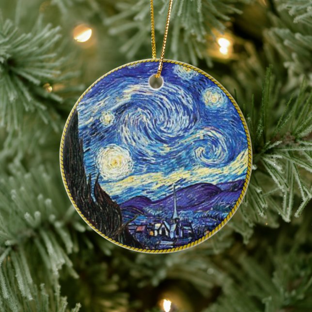 Van Gogh, Starry Night Keramik Ornament (Baum)