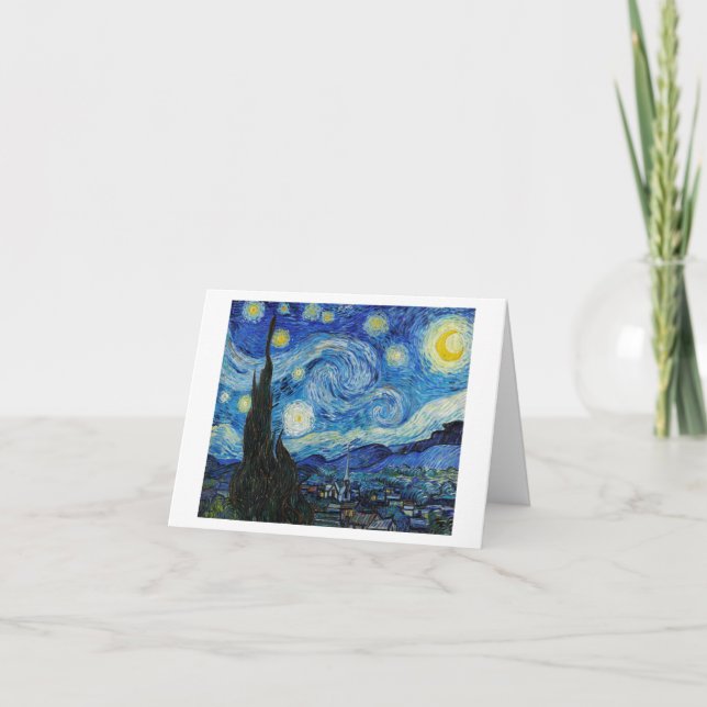 VAN GOGH "STARRY NIGHT" MERCI CARTE DE RECONNAISSA (Devant)