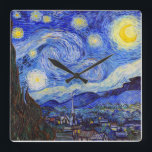 Van Gogh , "Starry Night" , Nr.04 Quadratische Wanduhr<br><div class="desc">私 はGogogogoghが なき好 von van (Kobayasayu, Michinu)</div>