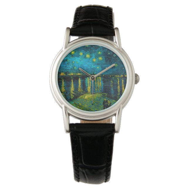 Van Gogh Starry Night Over Rhône Armbanduhr (Vorderseite)