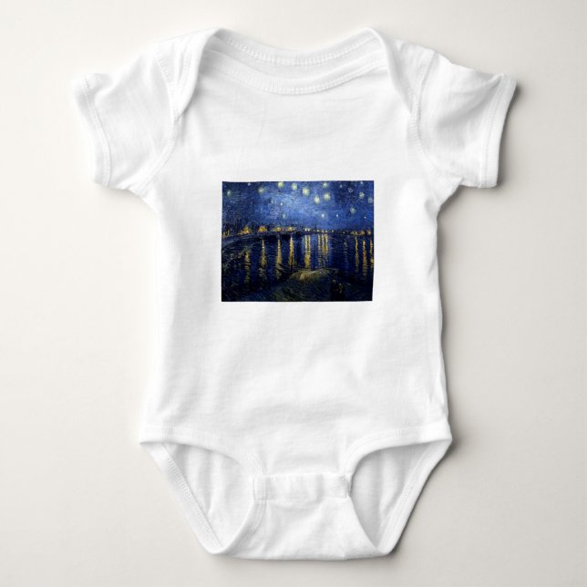 Van Gogh Starry Night Over Rhone Baby Strampler (Vorderseite)