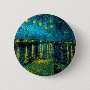 Van Gogh Starry Night Over Rhône Button