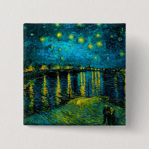 Van Gogh Starry Night Over Rhône Button