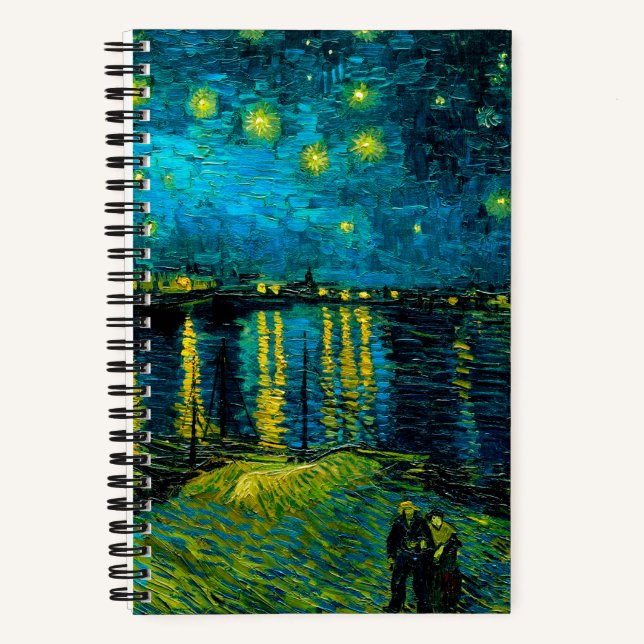 Van Gogh Starry Night Over Rhône Notizbuch (Vorderseite)