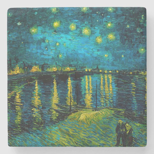 Van Gogh Starry Night Over Rhône Steinuntersetzer (Vorderseite)
